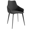 LeisureMod Bristol 4-Piece Dining Set with 35" Round Dining Table and 3 Fabric/PU Leather Dining Chairs - 3 of 4