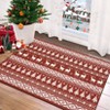 Coolmee Christmas Washable Rugs Snowflake Rug Non Slip Soft Non Shedding Indoor Holiday Decor Carpet for Living Room Bedroom - 2 of 4