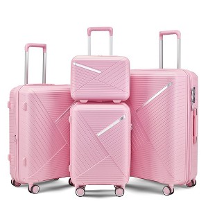 4 Piece Luggage Sets With Spinner Wheels, Expandable Lightweight Suitcase Tsa Lock Hard Shell Luggage Sets for Travel Family 14in/20in/24in/28in - 1 of 4