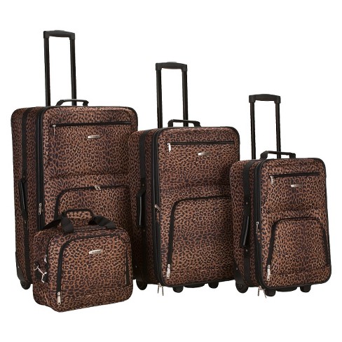  American Flyer Luggage Signature 4 Piece Set, telescoping  handle, Brown, One Size