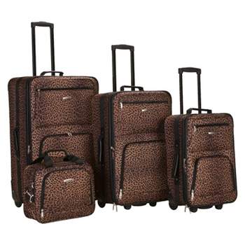 Rockland Jungle 4pc Softside Checked Luggage Set