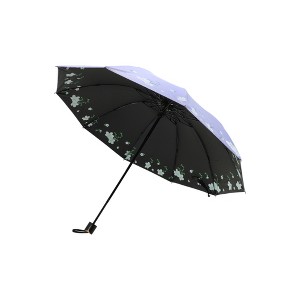 Unique Bargains Umbrella Manual 10-rib Swaying Flowers Sun Protection Vinyl Impact Cloth 43.31"x25.98" 1 Pcs - 1 of 4