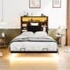 Karl Home Floating Bed Frame Twin Size with Storage Headboard, Metal Platform Bed with LED and Charging Station for Bedroom, Black - 4 of 4