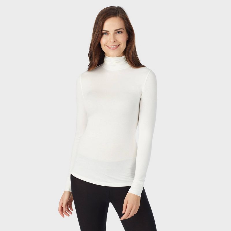 Warm Essentials by Cuddl Duds Women's Smooth Stretch Thermal Turtleneck Top, 4 of 9