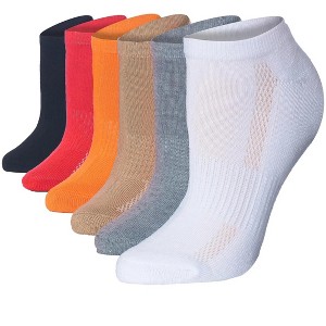 Women's 6 Pack Cushioned Comfort Running Solid Mix Colors Women's Athletic Socks - 1 of 1