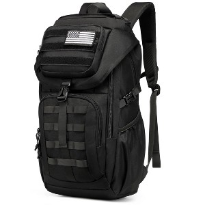 Generic Tactical Assault Pack Backpack Molle Military Backpack Outdoor Hiking Camping Rucksack Waterproof backpack for men (Black, 25L) - 1 of 4