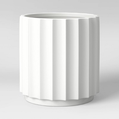 14.25" Wide Outdoor Geared Ceramic Planter White - Project 62™