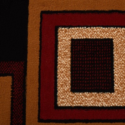 Ariana Red and Brown Geometric 3-Piece Area Rug Set