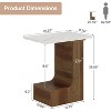 Tribesigns C-Shaped End Table with Faux Marble Tabletop - 3 of 4