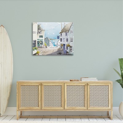 Multicolored Nautical Coastal Town Canvas Wall Art, 30 x 40