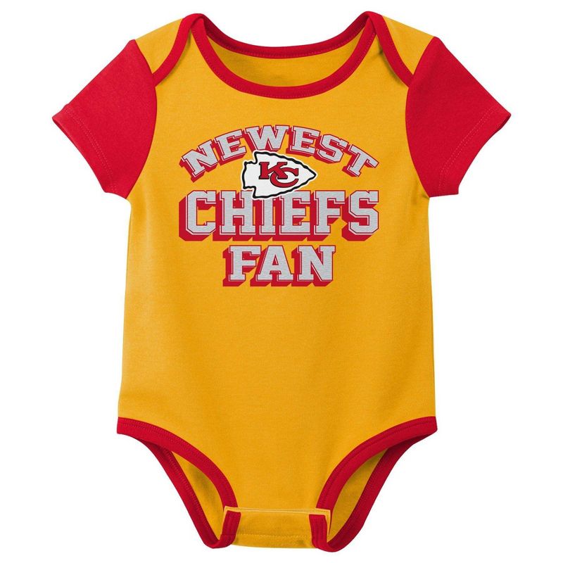 NFL Kansas City Chiefs Infant Boys&#39; 3pk Bodysuit, 2 of 5