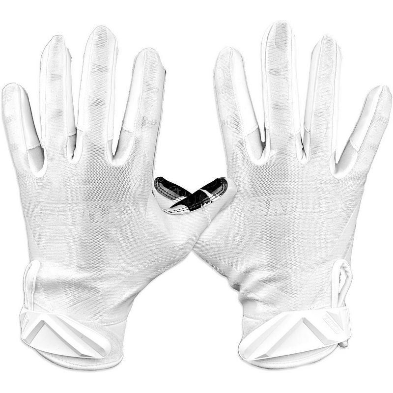 Battle Sports Youth Finally Rich 2.0 Football Gloves - White/Black, 2 of 3