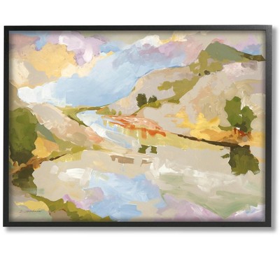 Stupell Industries Abstract Mountain Reflection Painting Framed Giclee Art