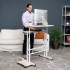White Rolling Sitting/Standing Desk with Side Storage - Mind Reader - 2 of 4