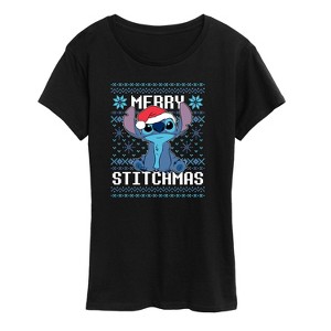 Women's - Lilo and Stitch - Merry Stitchmas Christmas Short Sleeve Graphic T-Shirt - 1 of 4