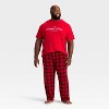Men's Plaid Microfleece Holiday Matching Family Pajama Pants - Wondershop™ Red/Black - 3 of 4