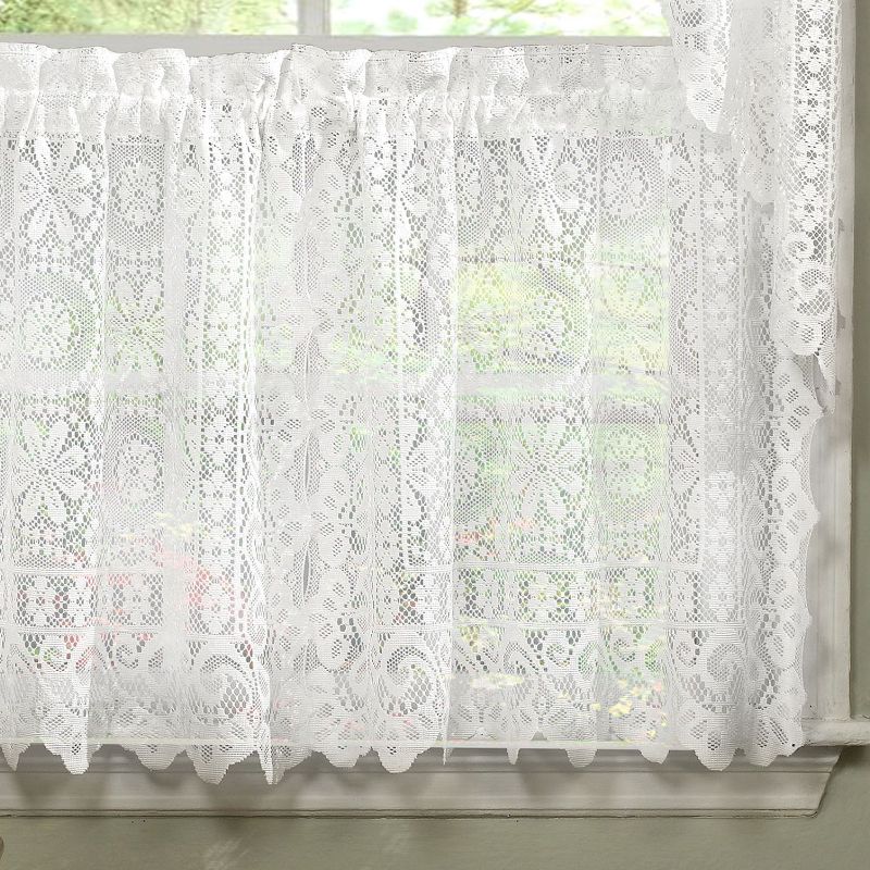 Hopewell Old World Style Floral Lace Kitchen Curtains by Sweet Home Collection™, 1 of 6