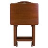 5pc Alex Snack Table Set Walnut Brown - Winsome: Solid Wood, Foldable, Storage Stand Included - image 3 of 4