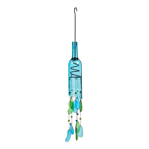 Evergreen 29"H Wind Chime, Light Blue Bottle- Fade and Weather Resistant Outdoor Decor for Homes, Yards and Gardens - image 1 of 4