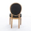 DOMETOUR French Style Dining Chair Set of 2 Hand-pulled Buckle Decoration PU Artificial Leather with Nailhead Trim Wood Legs - 4 of 4