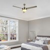 LNC 52-in Modern Indoor/Outdoor Ceiling Fan – 3-Blade Brushed Nickel with Opal Glass Shade - 4 of 4