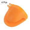 Unique Bargains Silicone Heat Resistant Anti-Slip Reusable Oven Mitts 4 Pcs - 3 of 4