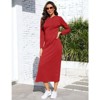 Coolmee Women's Casual Long Sleeve Side Slit Pullover Maxi Hoodie Dress Slim Sweatshirt Long Dresses with Pockets - 3 of 4