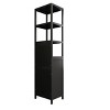 GlasFlength 64.76" Bathroom Storage Cabinets Bathroom Floor Cabinet Freestanding Tower Cabinet with 3 Tier Shelves for Bathroom, Black - 4 of 4