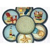 Earth Rugs By The Sea Jute Trivet Set in Basket – 10"x10" Round Braided Hot Pads, Hand-Stenciled Coastal Design, Art by Sandy Clough - 2 of 3