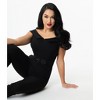 Unique Vintage Women's Off Shoulder Gillian Jumpsuit Black - 3 of 4