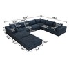 GDFStudio Congreve Modern 157.6" Corduroy Upholstered 8-Seater U-Shaped Sectional Sofa - 3 of 4