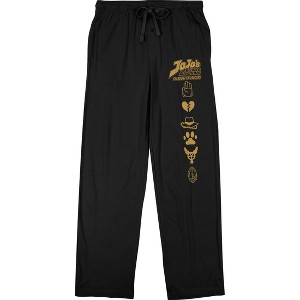 Jojo's Bizarre Adventure Golden Symbols Men's Black Sleep Pajama Pants - 1 of 3