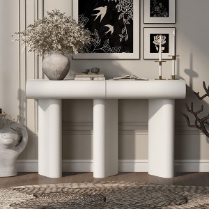 NicBex Modern Painted Console Table with 2 Curved Drawers & 3 Geometric Legs,Narrow Entryway Table Foyer Tables for Hallway,Living Room - 1 of 4