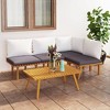 vidaXL Patio Lounge Set Sectional Sofa Set with Cushions Solid Wood Acacia - 2 of 4