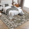 Retro Mottled Flowers Area Rug Boho Design Non-Shedding Easy Care Ideal for High Traffic Areas In Living Room Bedroom Office Kitchen - 4 of 4