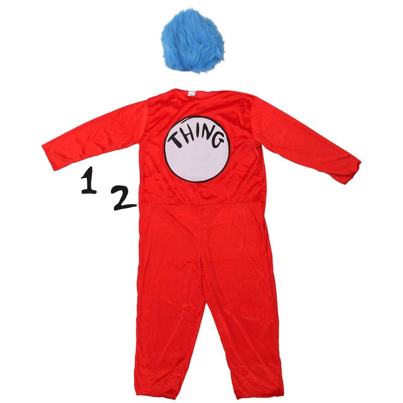 HalloweenCostumes.com 2X   Dr. Seuss Thing 1 and Thing 2 Costume for Adult ., Red/White/Blue, 5 of 6