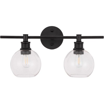 Collier Black and Clear Glass 2-Light Wall Sconce