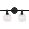 Elegant Lighting Collier 2 light Black and Clear glass Wall sconce - 3 of 4