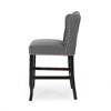 Kumasinova Counter Height Bar Stools Set of 2, Button-Tufted Diamond Stitch Wingback Stools, Counter Stools with Rubberwood Legs & Nailhead Accents - 4 of 4