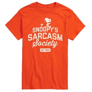Men's - Peanuts - Snoopy Sarcasm Society Short Sleeve Graphic T-Shirt - 1 of 4