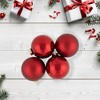 Northlight 72ct Red 2-Finish Glass Christmas Ball Ornaments 4" (100mm) - 2 of 4