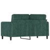 vidaXL 2-Seater Sofa - Dark Green Velvet Upholstered, Modern Design for Home, Lounge, Office - Comfortable Padded Seats and Armrests - 4 of 4