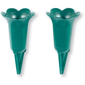Collections Etc Weather-Resistant Memorial Flower Holder Stakes - Set of 2 5.25 X 5.25 X 12 - 1 of 3