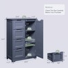 LunaLulinlk 33'' Small Kitchen Pantry Cabinet with 3 Shelves and 1 Door for Kitchen Dining Room and Bathroom, Dark Brown - 2 of 4