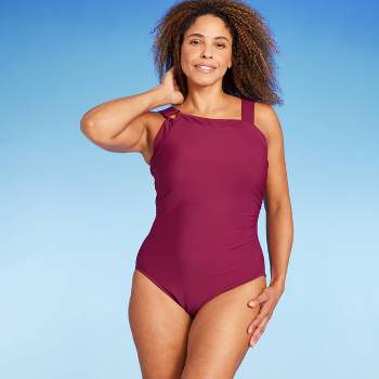 Women's UPF 50 Asymmetrical Shoulder One Piece Swimsuit - Aqua Green®