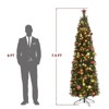 Angel Sar 7.5ft Pencil Christmas Tree with 350 Warm LEDs, 1090 Branches, Automatic Unfolding, 10 Colorful Modes with Remote, Green - 3 of 4