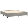 vidaXL Bed Frame Platform Bed Mattress Foundation Bedroom Furniture Velvet - King Light Gray 13.8" - 3 of 4