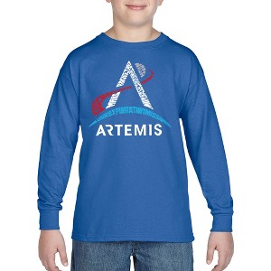 LA Pop Art NASA Artemis Logo - Boy's Word Art Long Sleeve T-Shirt - 1 of 4