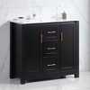 Chery Life 36" in Black Bathroom Storage Cabinet with 2 Doors and 2 Drawer, Soft Closing, Multifunctional Storage - 3 of 4