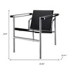 HomeRoots 24" Silver Stainless Steel Arm Chair - 3 of 4